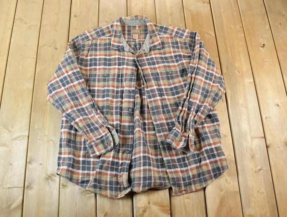 Vintage 1990s Northeast Outfitters Outdoorsman Button Up Plaid X Tall Western Heavyweight Shirt
