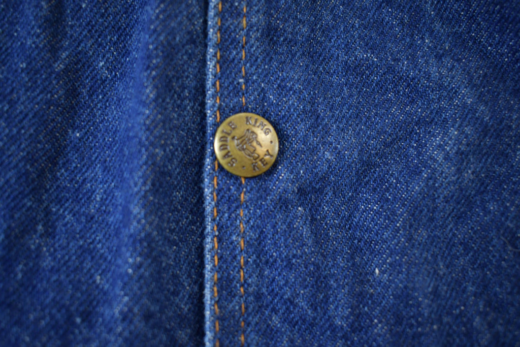 Vintage 1980s Saddle King Western Denim Vest Made In USA