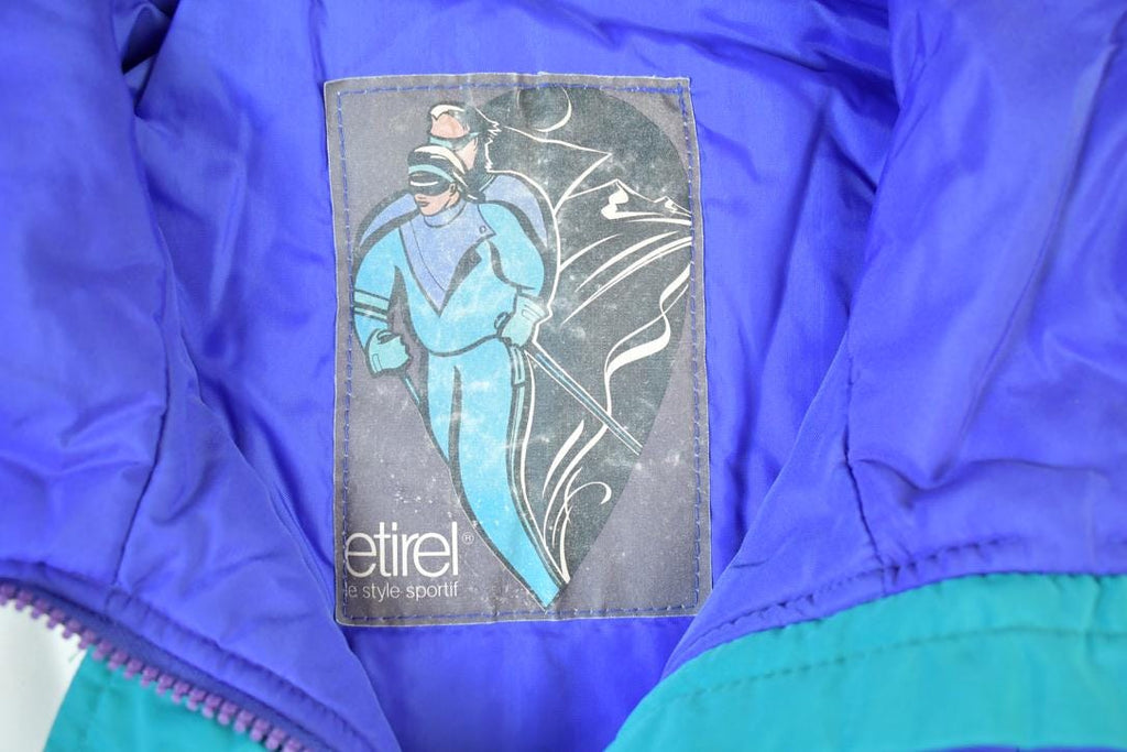 Vintage 1990s Etirel Super Unique Ski Windbreaker Puffer Colour Block Jacket Made In France