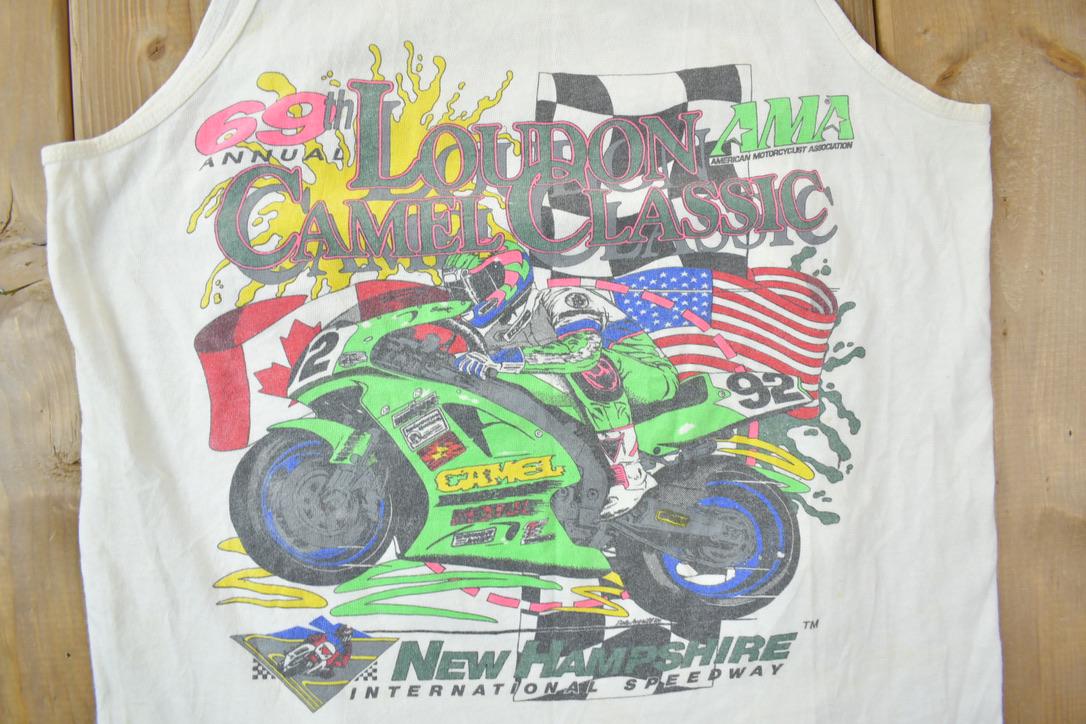 Vintage 1990s Loudon Camel Classic New Hampshire International Speedway Racing Graphic T-Shirt Made In USA