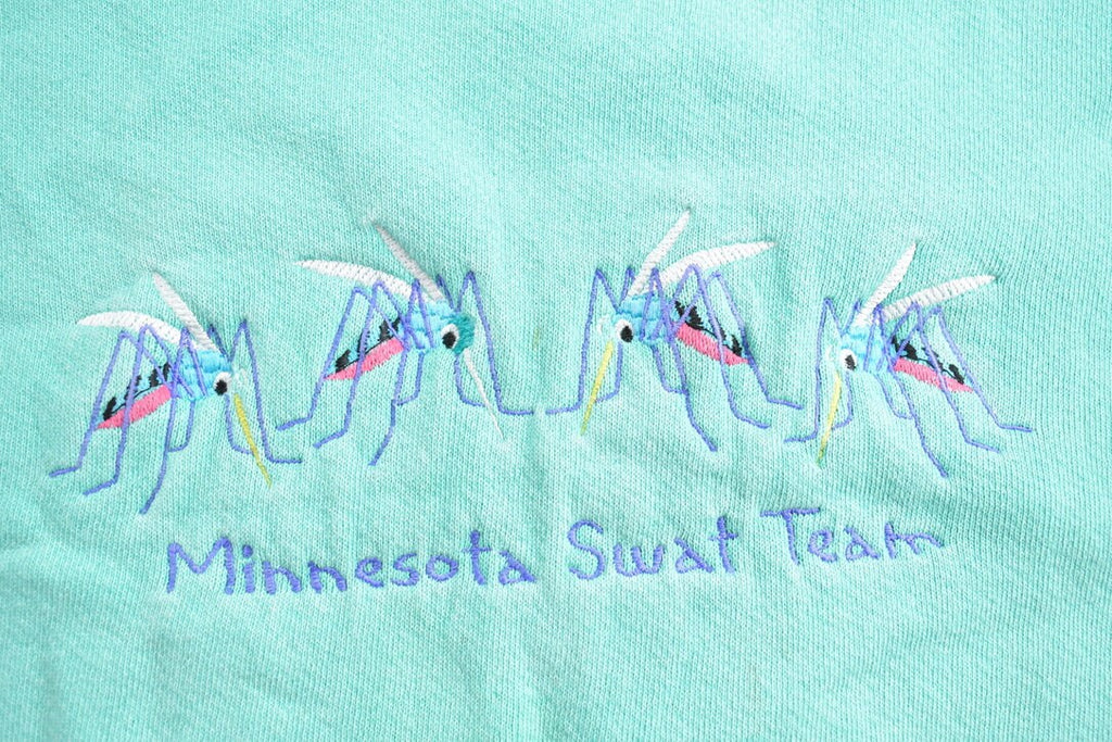 Vintage 1990s Minnesota Swat Team Mosquito Theme Crewneck Sweatshirt