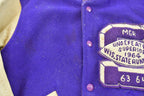 Vintage 1960s King-O Shea Wisconsin Purple Leather Wool Collegiate Varsity Jacket Men's S