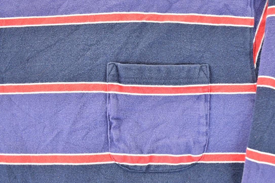 Vintage 1990s Eddie Bauer Striped Grunge Crewneck Sweatshirt Men's L / 90s Kurt Cobain Style Sweater