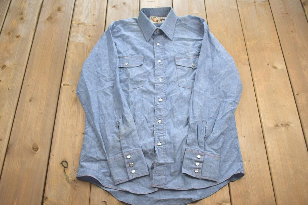 Vintage 1990s Pardner Jean Western Style Snap Button Up Rodeo Shirt