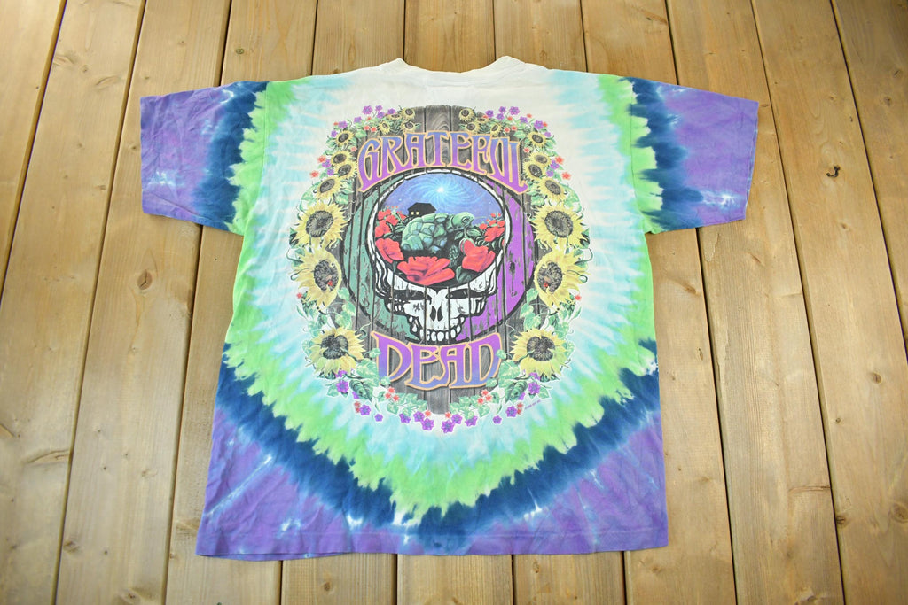 Vintage 1999 Grateful Dead Terrapin Station Tie Dye Liquid Blue Band T Shirt Men's Large
