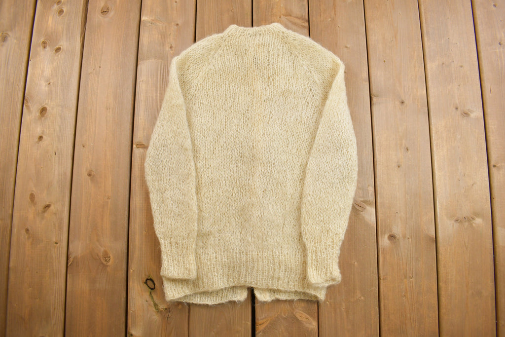 Vintage 1980s Loose Gauge Knit Cardigan Sweater