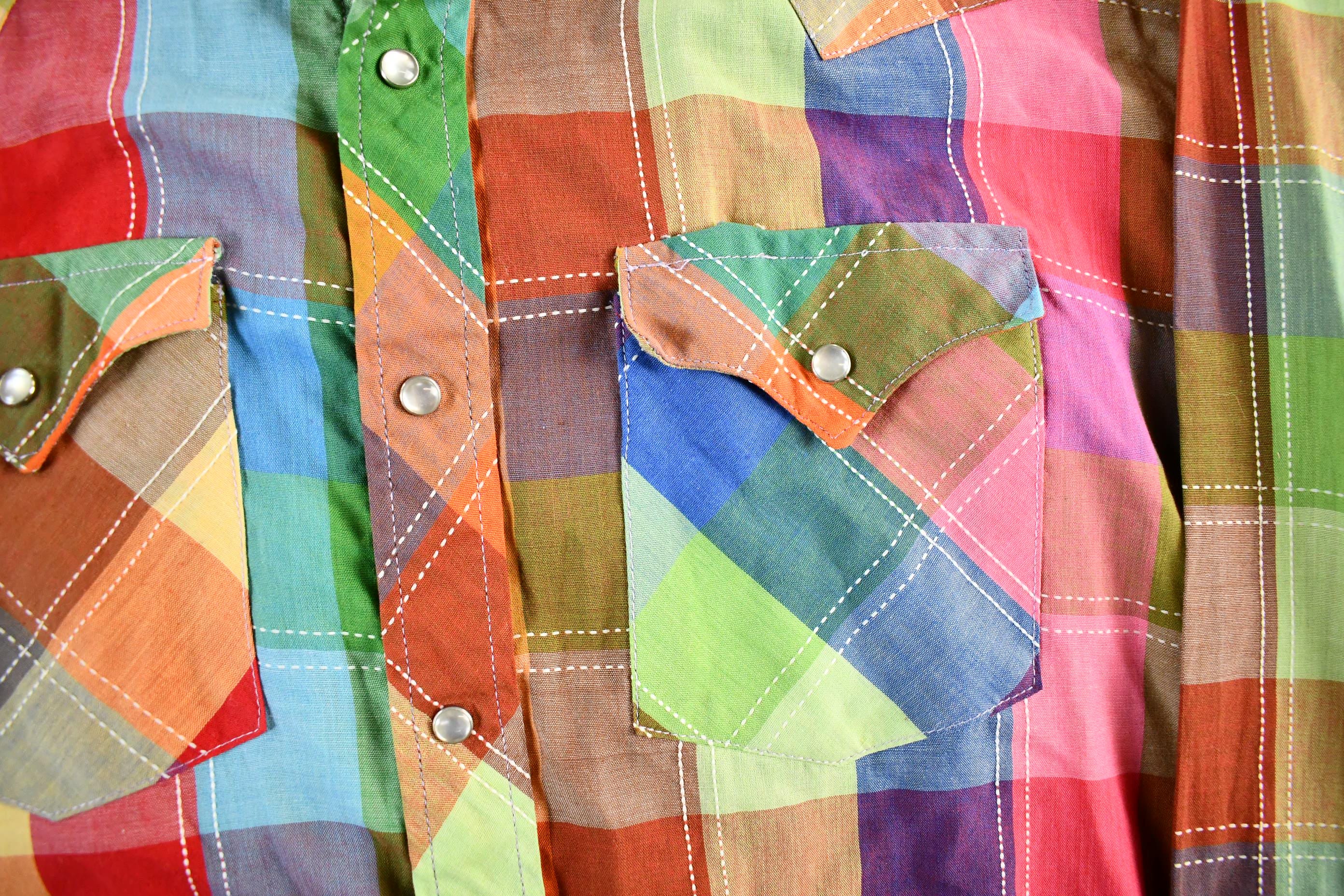 Vintage 1970s Caravan Western Pearl Snap Shirt Men's Large