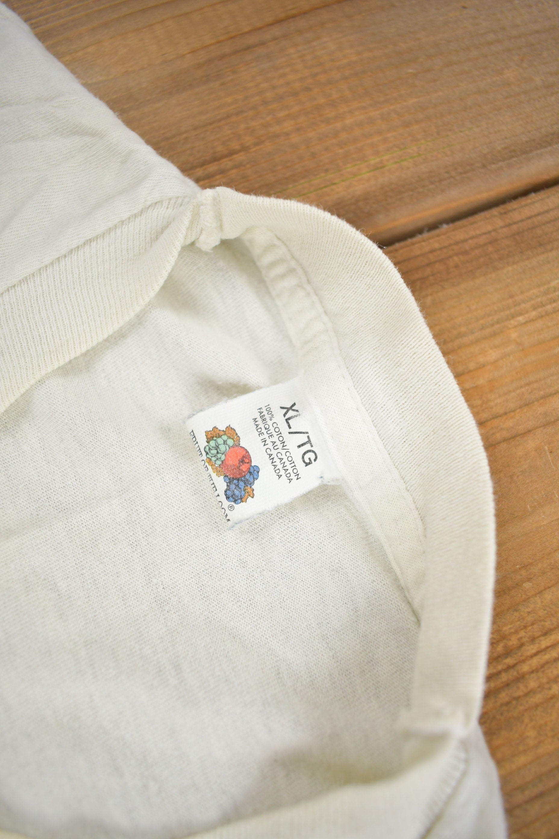 Vintage 1980s Fruit Of The Loom Blank White T Shirt