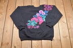 Vintage 1980s Hanes Raglan Floral Crewneck Sweatshirt