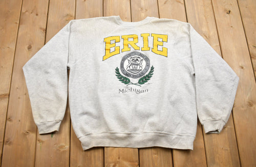 Vintage 1990s Erie Michigan Crewneck Sweatshirt / 90s Crewneck / Souvenir Sweater / Streetwear / Travel And Vacation / Michigan Vintage