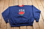 Vintage 1990s Winter Theme Floral Crewneck Sweater