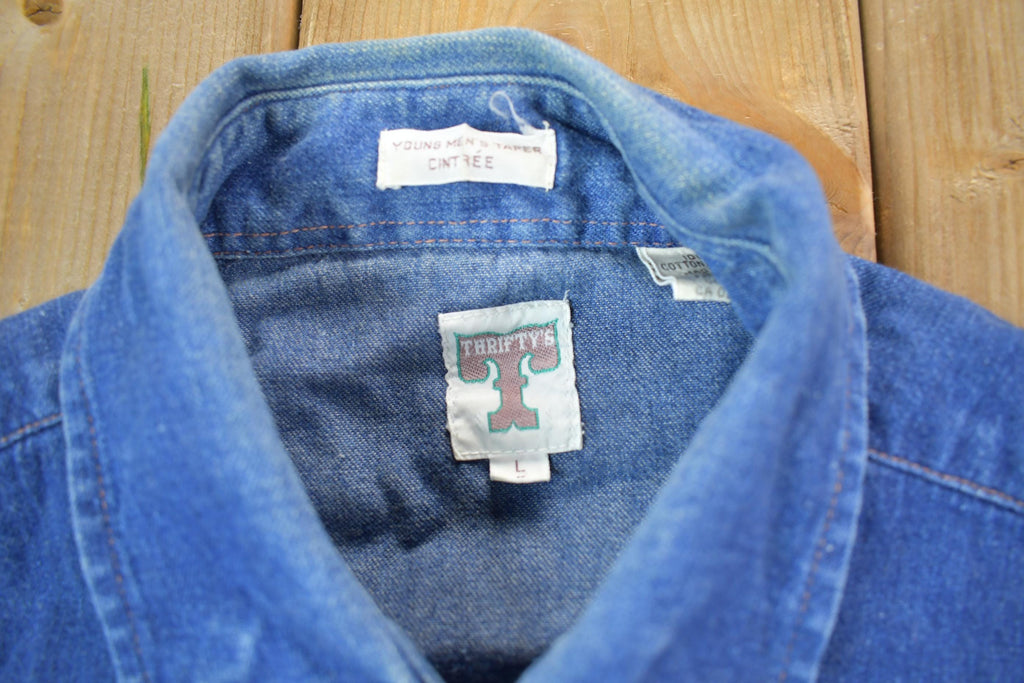 Vintage 1990s Blue Jean Button Up Shirt