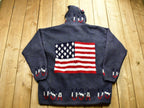 Vintage 90's USA American Flags Wool Knitted Sweater