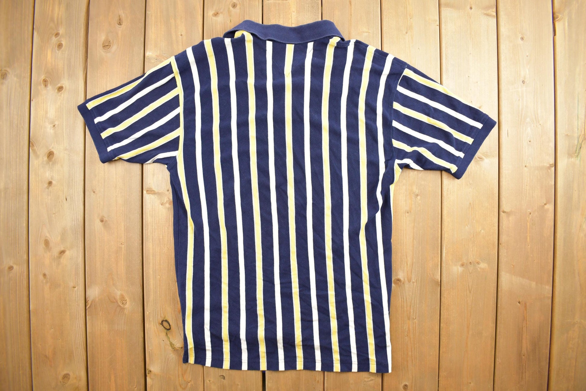 Vintage 1990s Tommy Hilfiger Striped 3 Button Short Sleeve Shirt