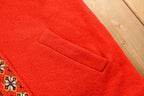 Vintage 1990s Norman 100% Virgin Wool Knit Red Full Zip Up Sweater