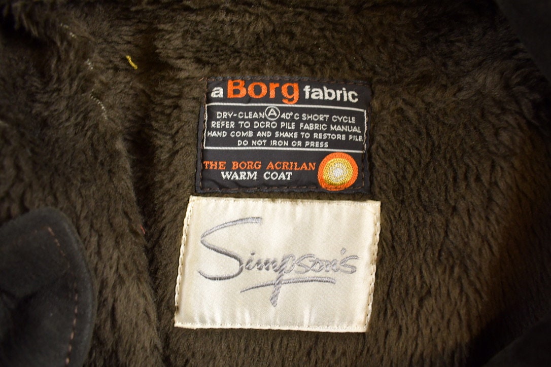Vintage 1980's Simpsons Fur Lined Suede Coat