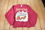 Vintage 1990s Peace On Earth Winter Holiday Theme Crewneck Sweatshirt Size M