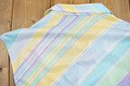 Vintage 1990s Diagonal Stripe Collar Sleeveless T-Shirt