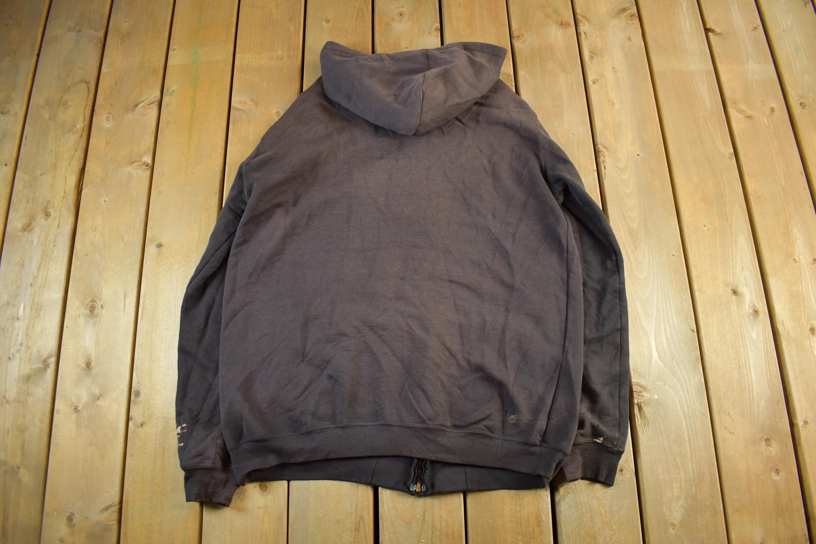 Vintage 1990s Carhartt Sun Faded Distressed Zip Up Hoodie Men's Large Tall
