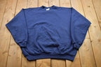 Vintage 1990s Blank Navy Blue Crewneck Sweatshirt