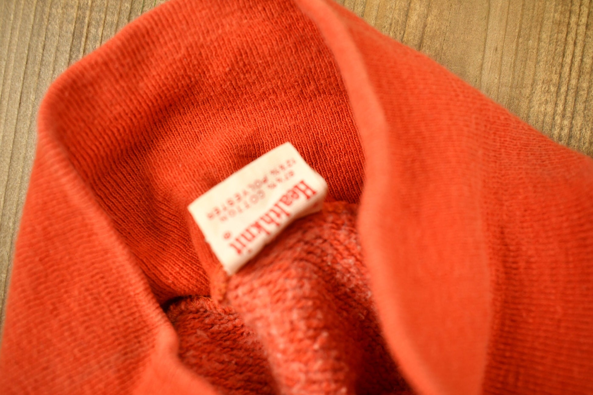 Vintage 1960s Blank Orange Raglan Mockneck Sweatshirt  60s Crewneck  Made In USA  Athleisure  True Vintage  Heath Knit  Distressed