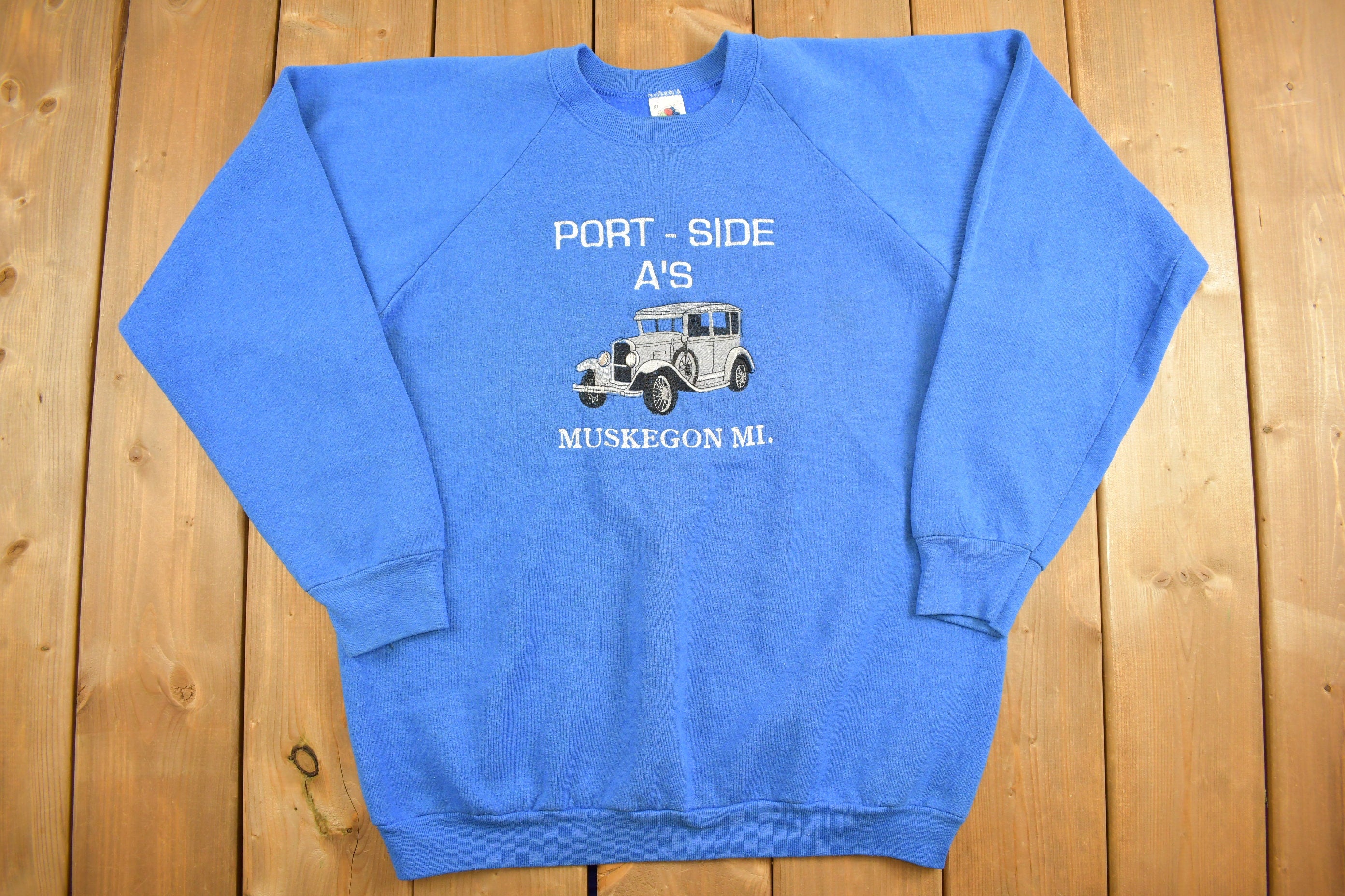 Vintage 1980s Muskegon Michigan Raglan Sweatshirt