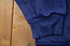 Vintage 1990s Blank Blue Thermal Lined Zip Up Hoodie