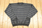 Vintage 1990s Abstract Pattern Knit Crewneck Sweater Mens L