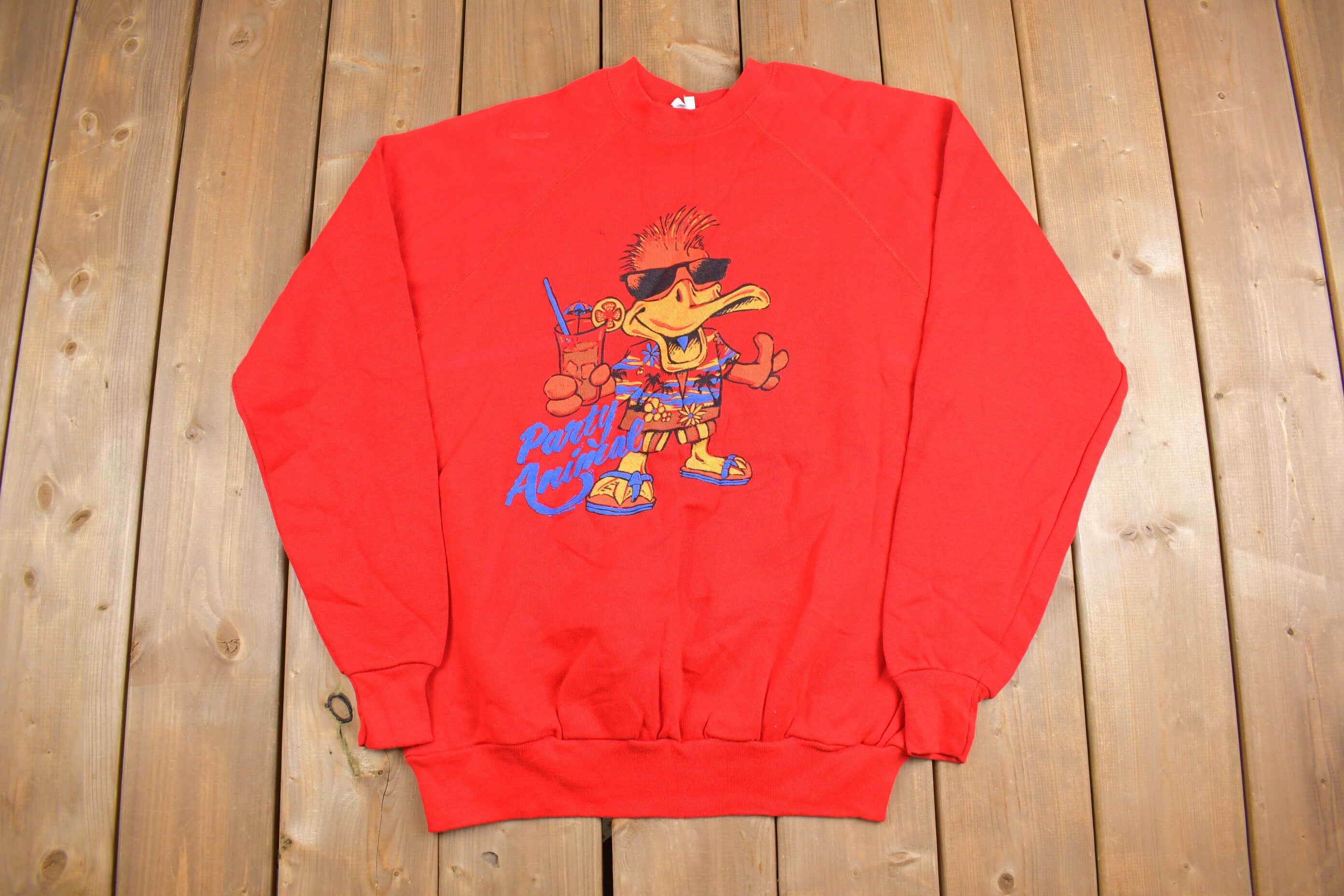 Vintage 1980s Party Animal Graphic Crewneck Sweatshirt
