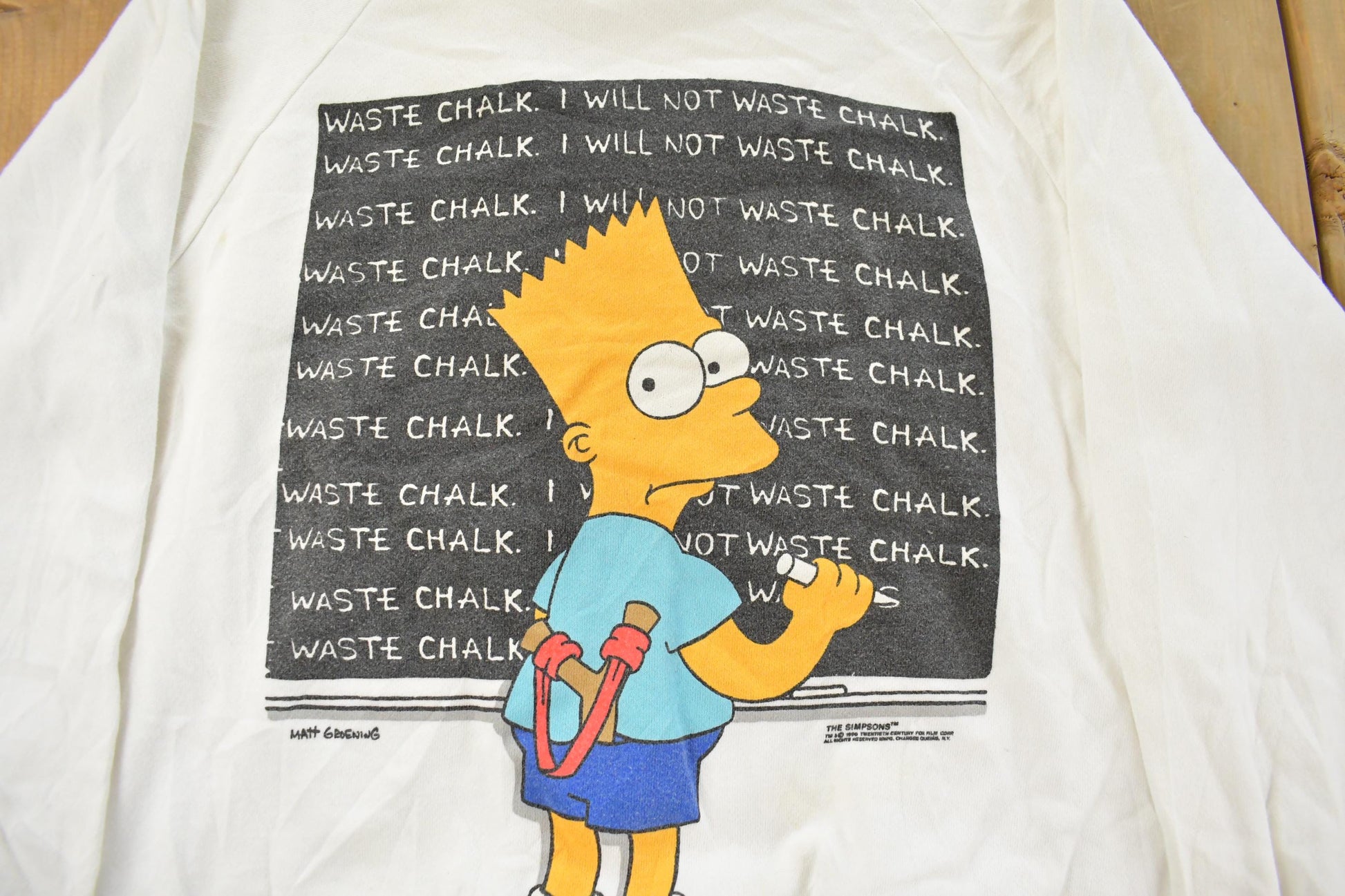 Vintage 1990s Bart Simpson Graphic Crewneck Sweatshirt Men's Medium / 90s Crewneck / Made In USA / Raglan Sweater / TV Cartoon Promo