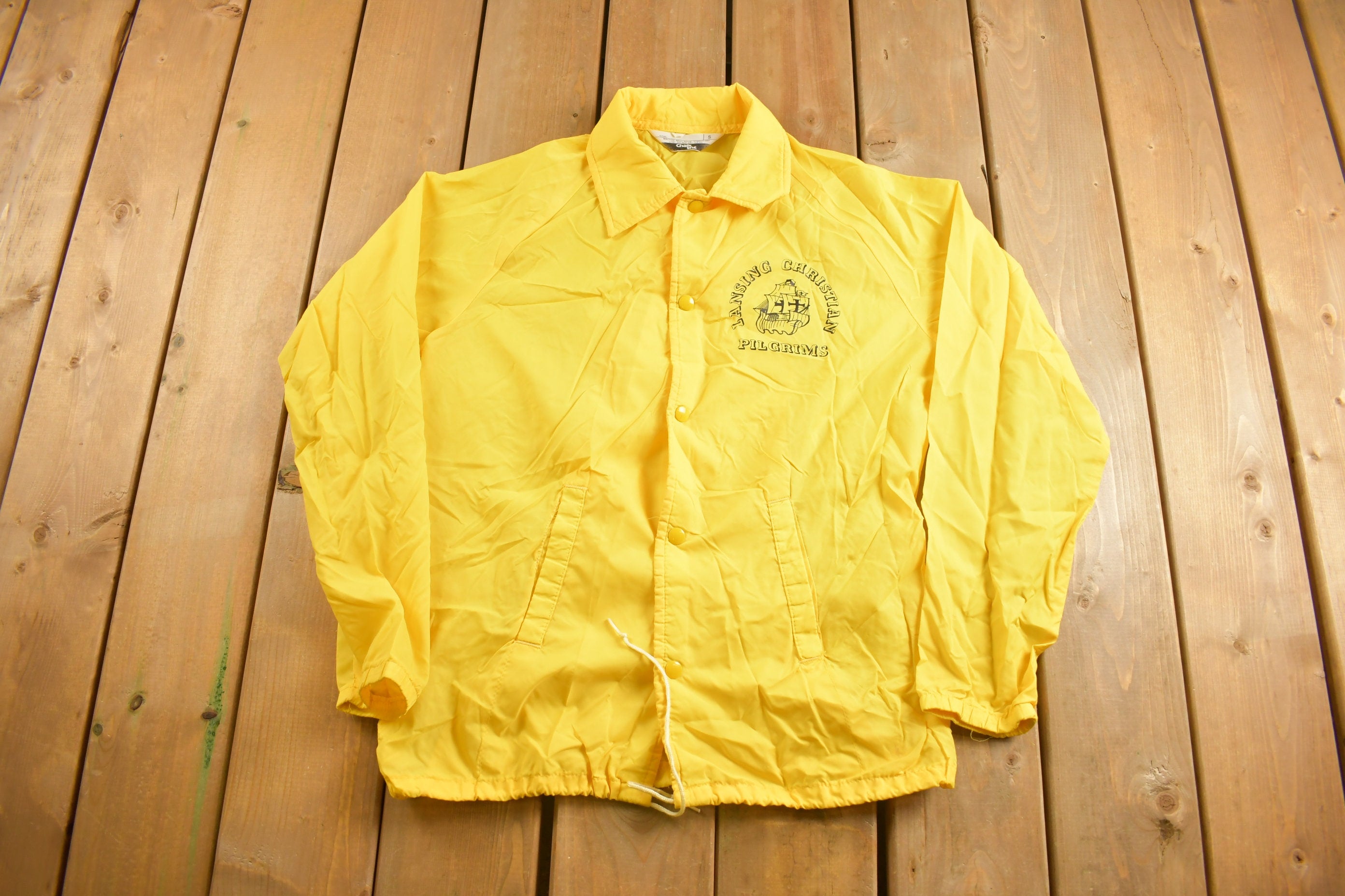 Vintage 1970s Lansing Christian Pilgrims Chalk Line Windbreaker Jacket