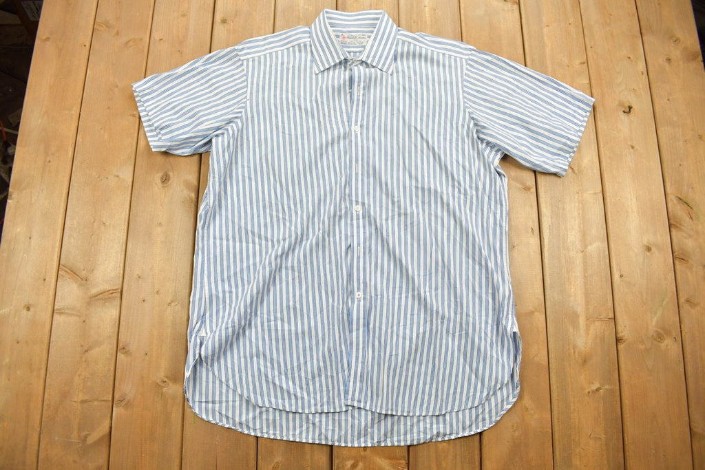 Vintage 1990s Turnbull London Striped Blue Button Up Shirt