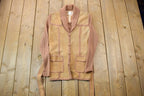 Vintage 1970s Crazy Suede Patchwork Knit Button Up Sweater