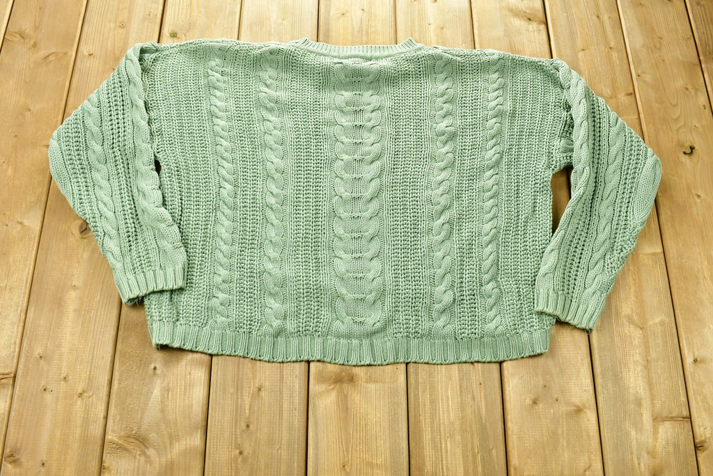 Vintage 1990s Eddie Bauer 3D Cable Knitted Women's Sweater  Vintage 90s Crewneck  Outdoor  Sweatshirt  Abstract Graphic