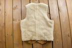 Vintage 1980s Muntgumery Ward Sherpa Lined Western Denim Button Up Vest