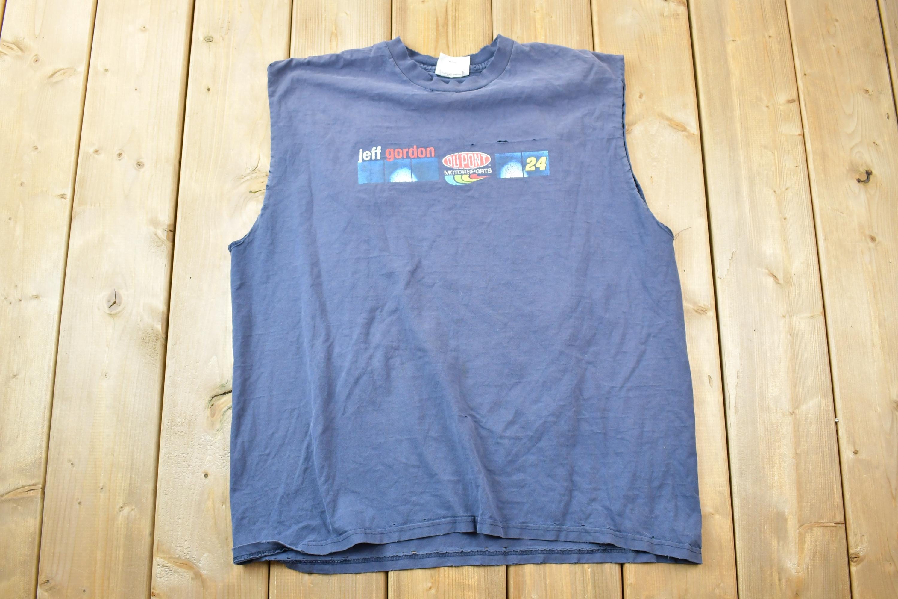Vintage 1990s Jeff Gordon Dupont Motorsports Tank TopGraphic T-Shirt