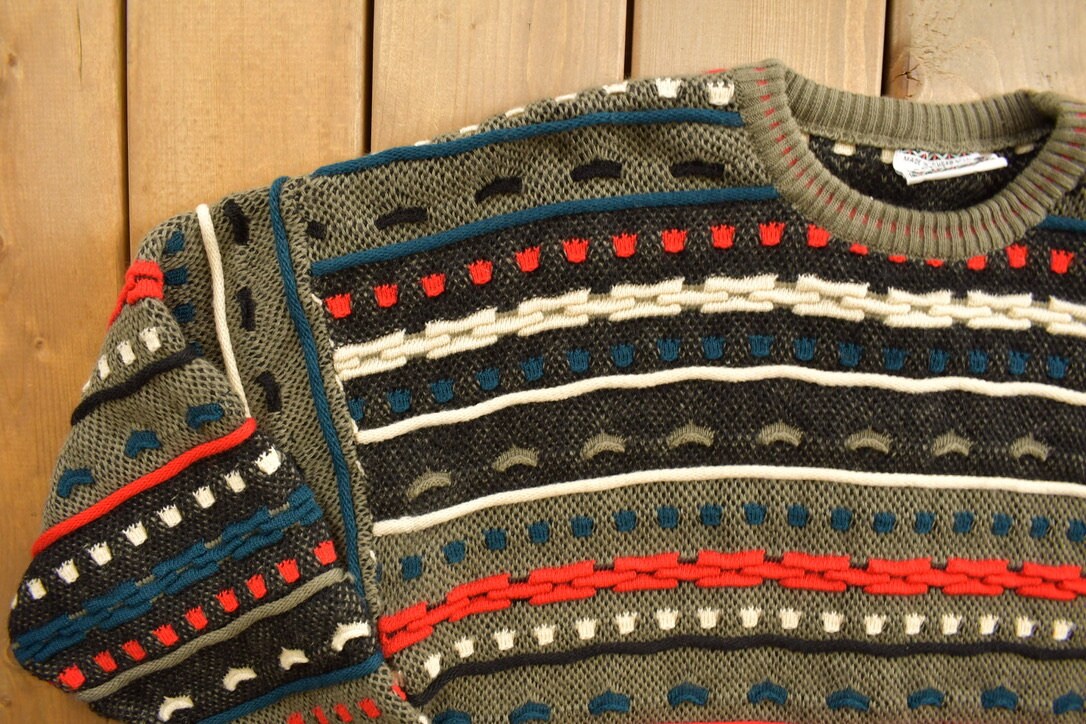 Vintage 1990s Kalaroo Australia 3D Cable Knit Sweater