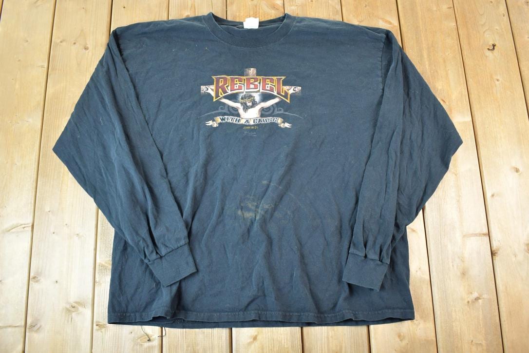 Vintage 90s Jesus Rebel T-Shirt Mens XL - Made In USA