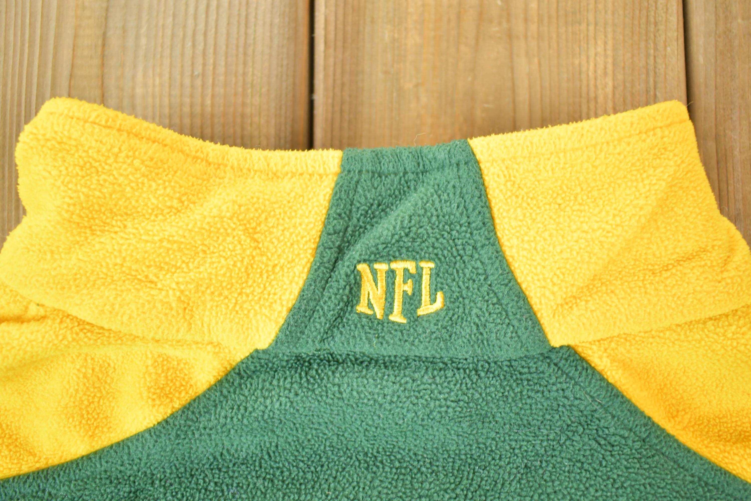 Vintage 1990s Green Bay Packers Quarter Zip Fleece Sweater
