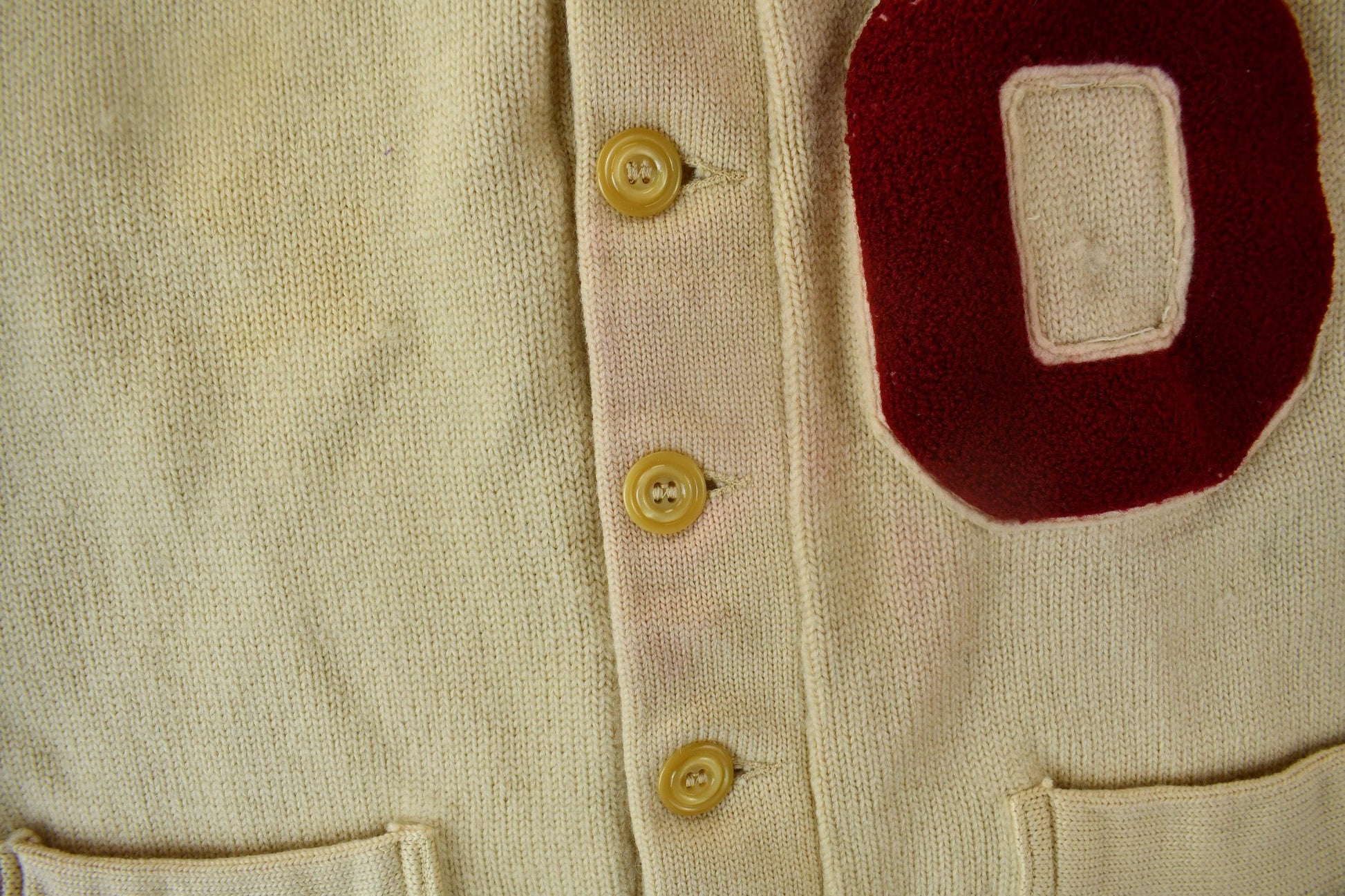 Vintage 1950s 100% Wool Collegiate Cardigan Knit Sweater