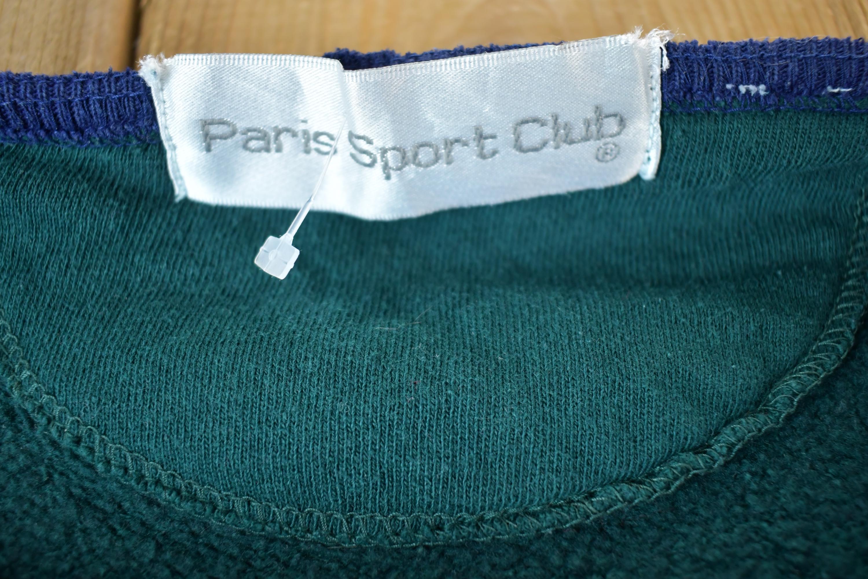 Vintage 1990s Paris Sport Club Plaid Letter Crewneck Sweatshirt