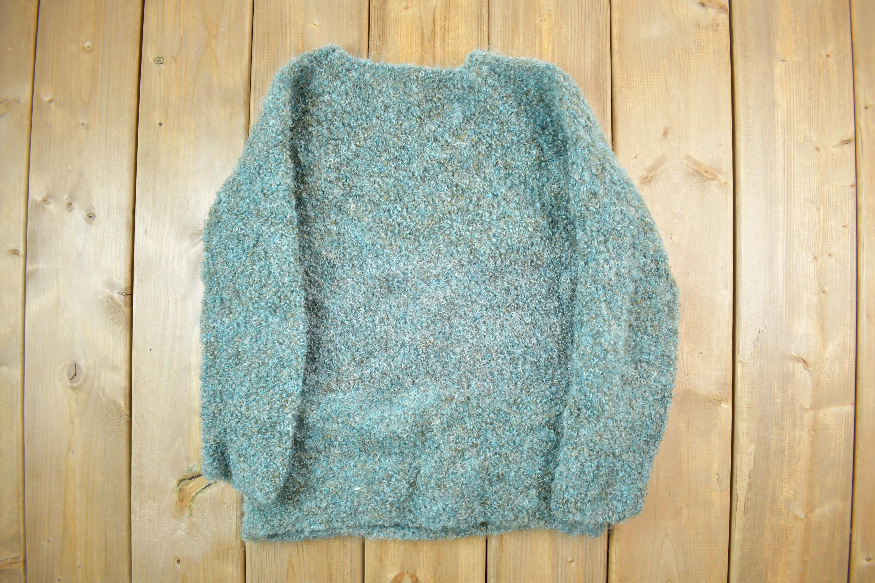 Vintage 1980s Galaxy Green Knit Crewneck Sweater