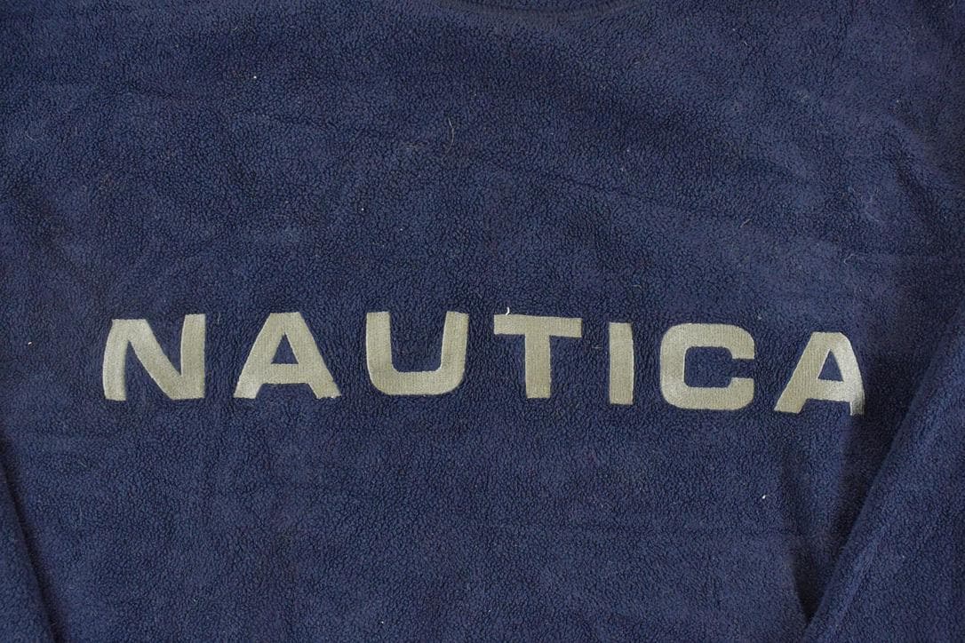 Vintage 1990s Nautica Fleece Full Zip Sweater Men's