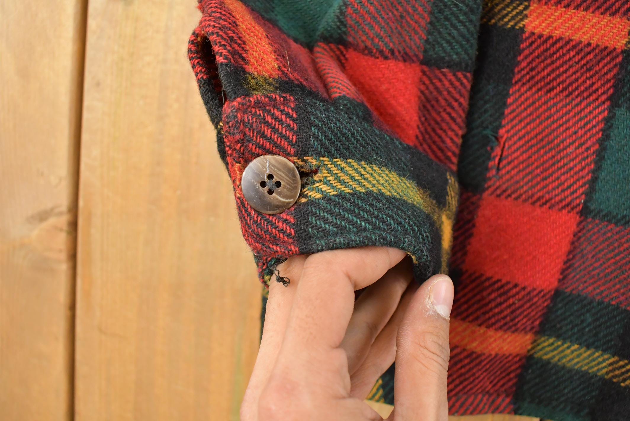 Vintage 1960s Red Plaid True Vintage Flannel Shirt Jacket Men's XL /