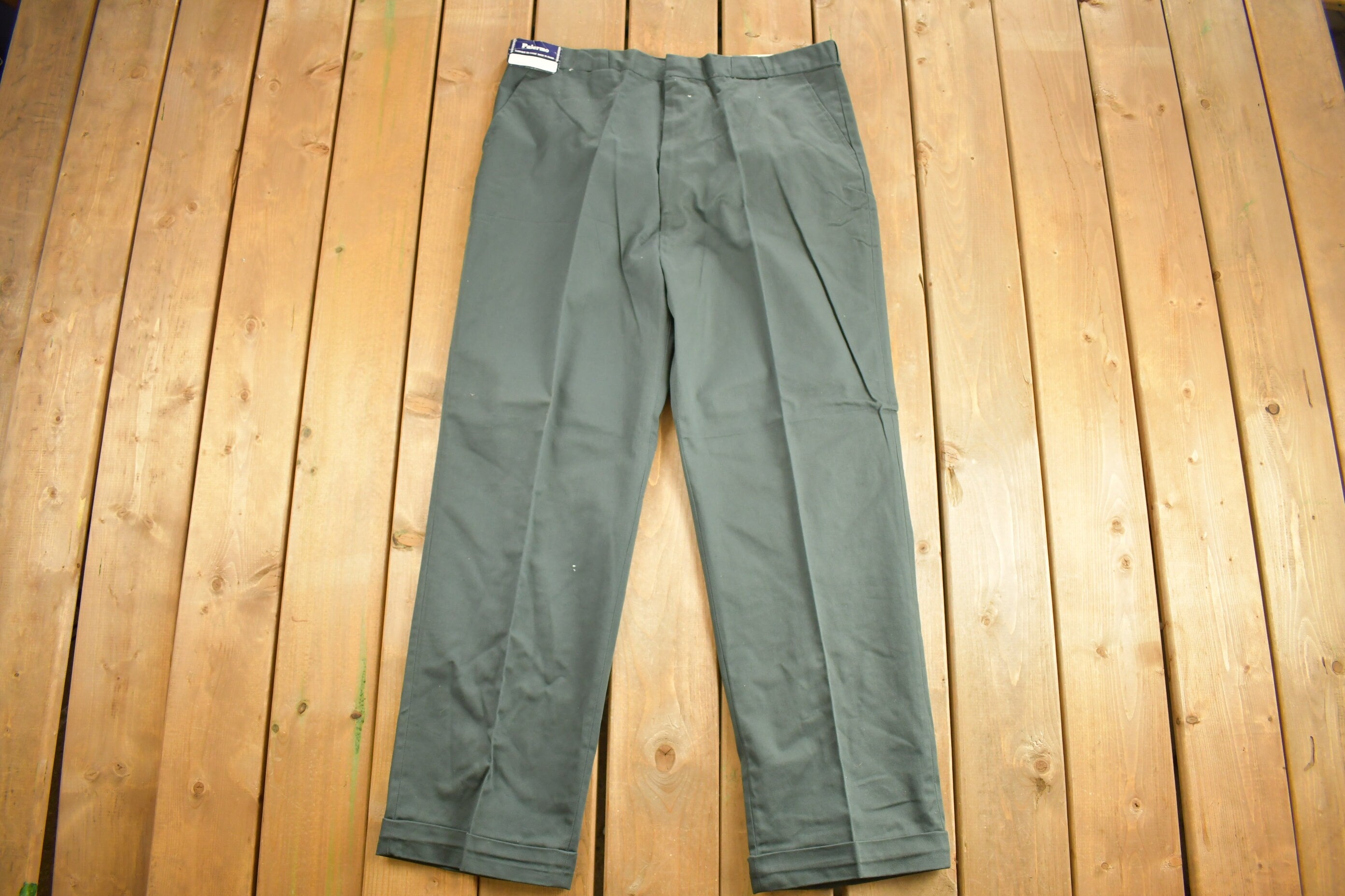 Vintage 1990s Grey Palermo Work Pants Trousers Size 33 x 30