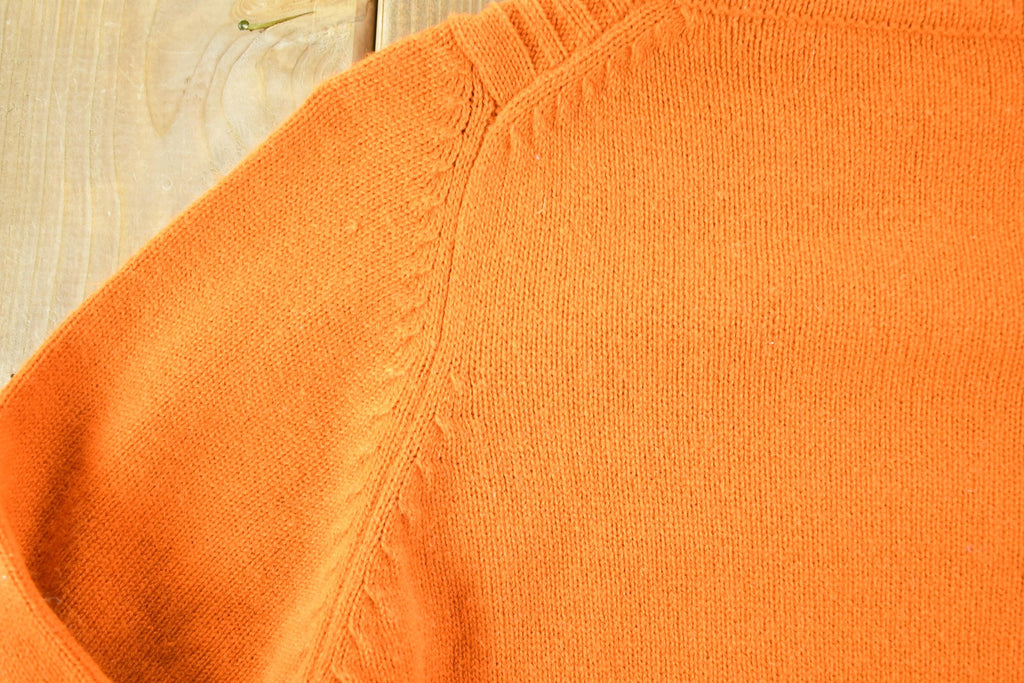 Vintage 1970s Hand Loomed Knit Abstract Pattern Turtleneck Sweater Womens S /