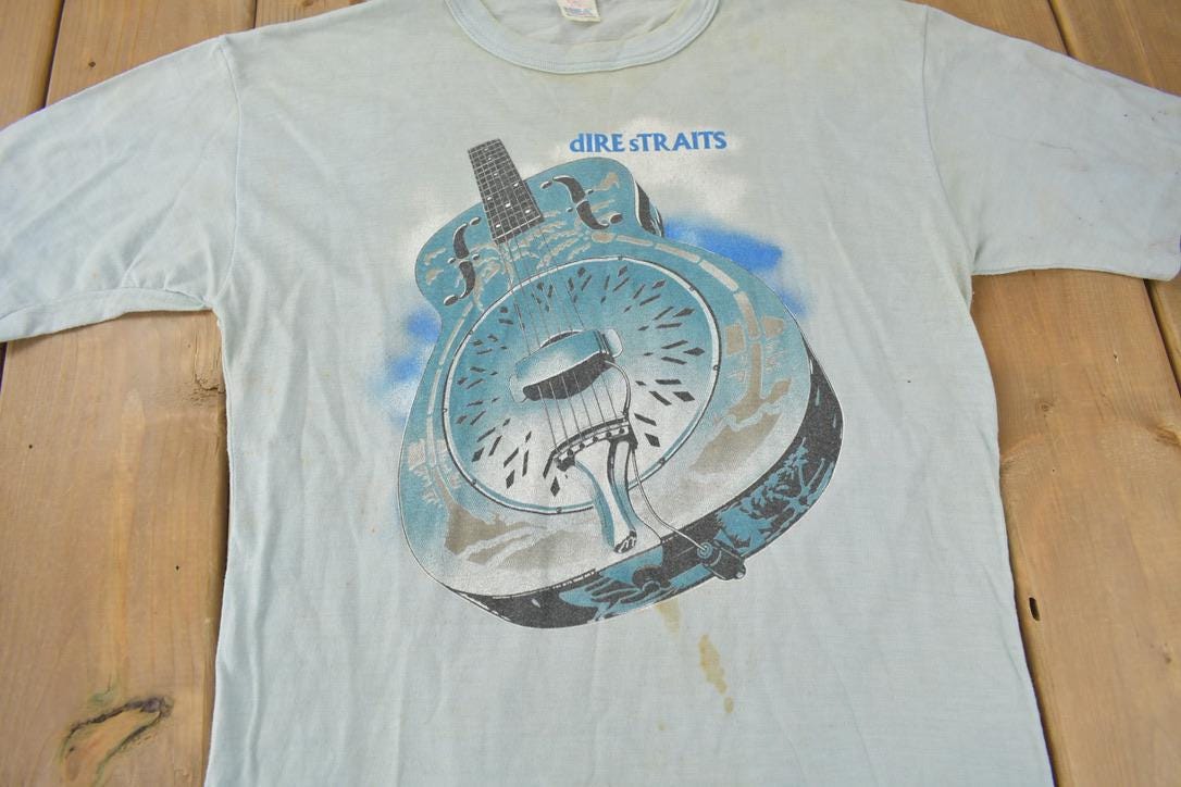 Vintage 1985 Dire Straits Brothers In Arms Tour Band T-shirt / Band Tee / Single Stitch / Made in USA / Music Promo / Premium Vintage