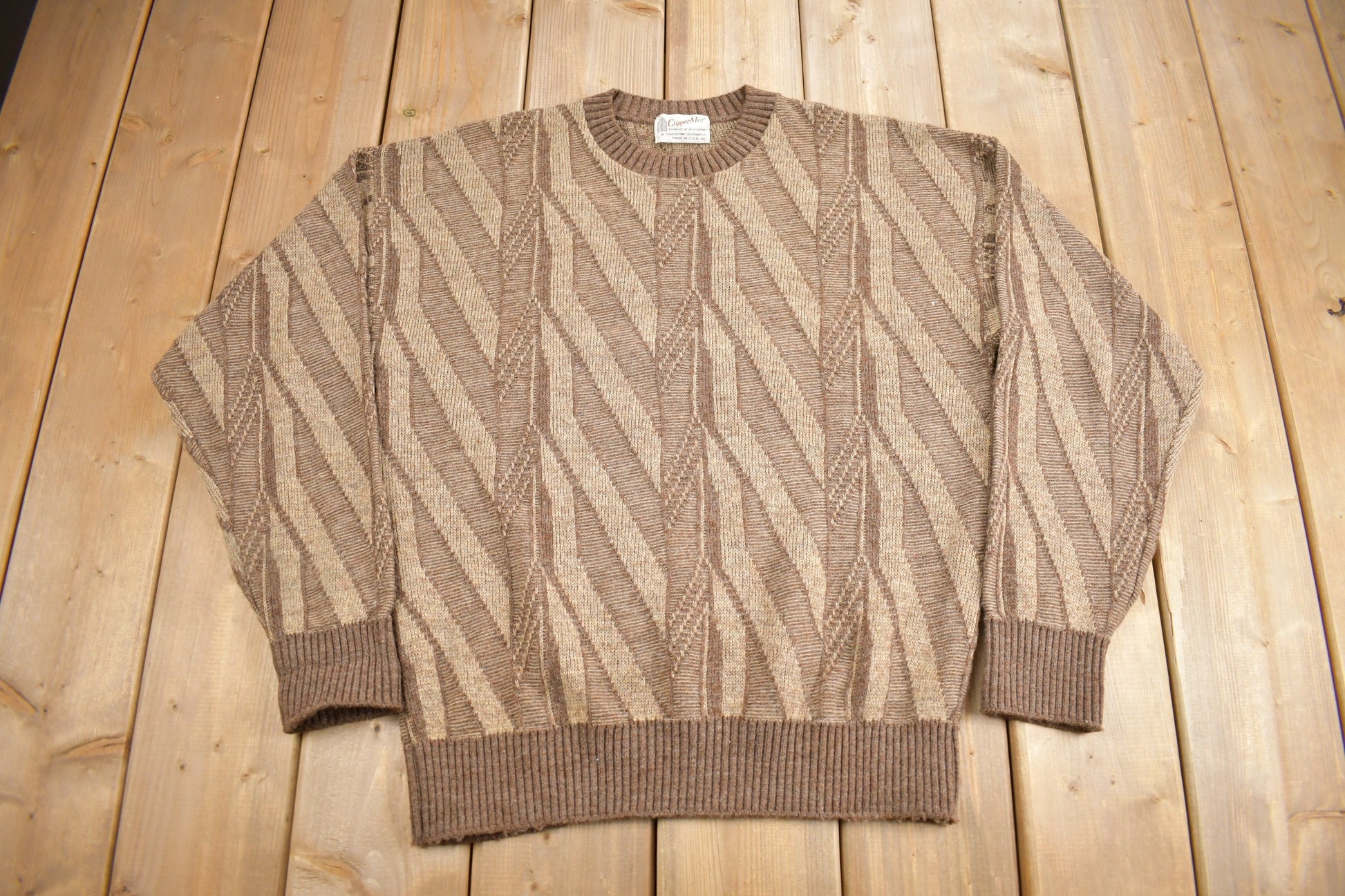 Vintage 1960s Clippermist Wool Knit Sweater  True Vintage  60s Sweater  Made In USA