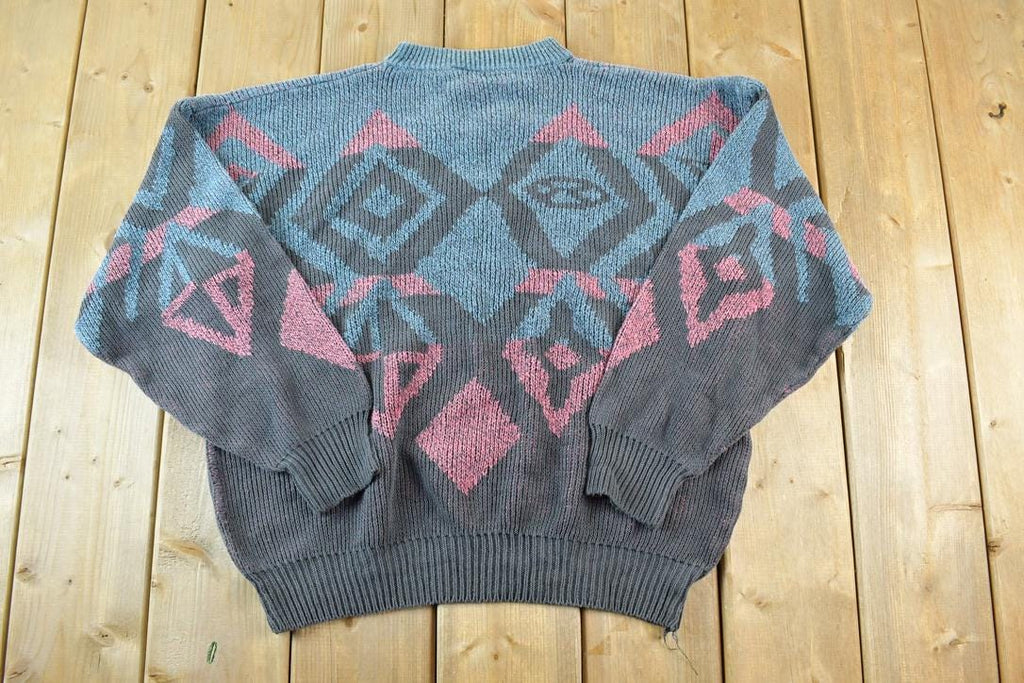 Vintage 1990s Generra Knit Abstract Pattern Crewneck Sweater