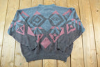 Vintage 1990s Generra Knit Abstract Pattern Crewneck Sweater